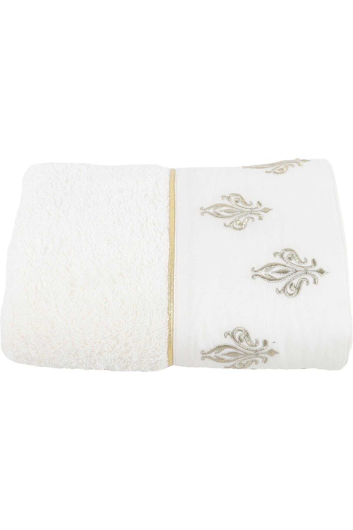 Ecocotton Aslışah Organic Cotton Embroidered Woman's Bath Towel 80x150 cm