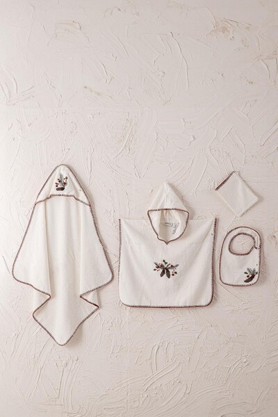 ECOCOTTON - Ecocotton Laden Organic Cotton Embroidered Baby Poncho Set