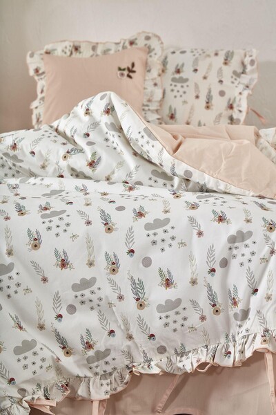 ECOCOTTON - Ecocotton Lora Organic Cotton Embroidered Baby Duvet Cover Set (1)