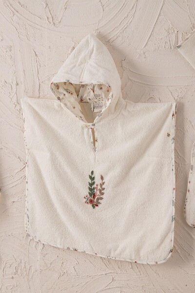 ECOCOTTON - Ecocotton Lora Organic Cotton Embroidered Baby Poncho Set (1)