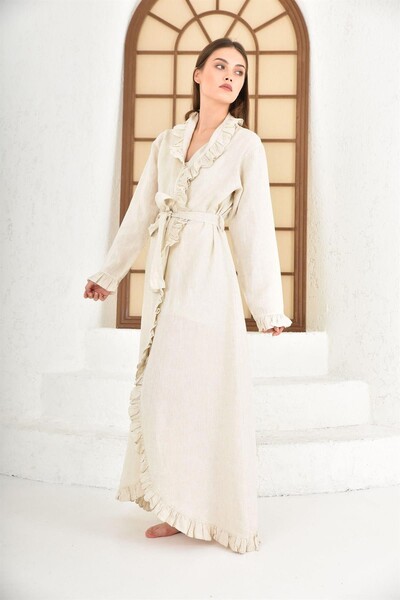 ECOCOTTON - Ecocotton Miranda Linen Woman's Dressing Gown (1)