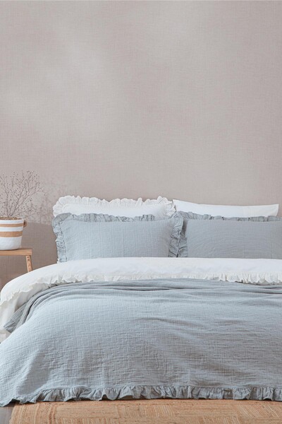 ECOCOTTON - Ecocotton Simla Organic Cotton Jacquard Double Bed Cover Set