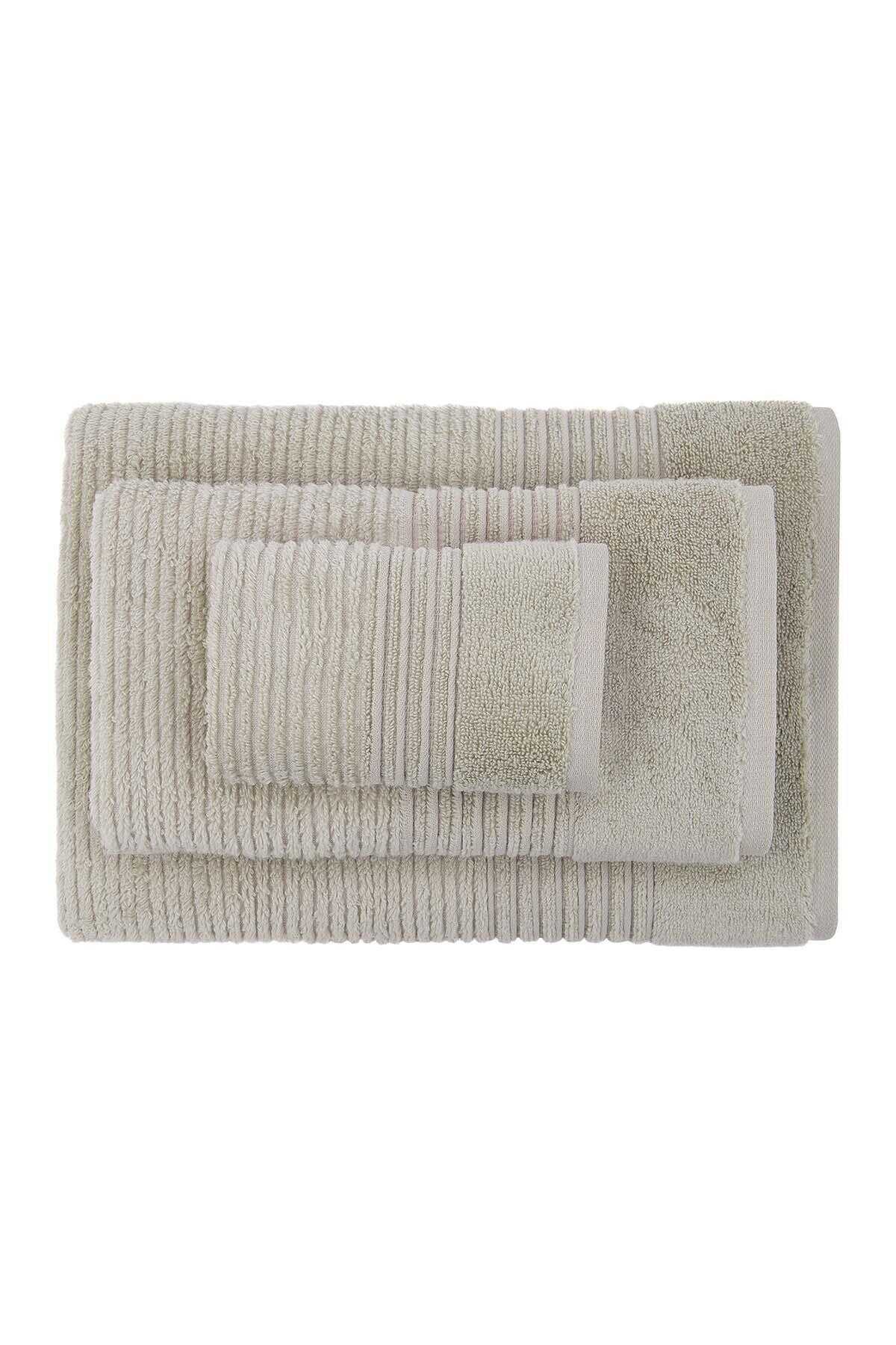 Green Black Arina Cotton Air Twist 3 Pcs Bath Towel Set
