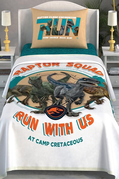 TAÇ - Taç Licenced Jurassic World Cotton Single Bed Cover Set