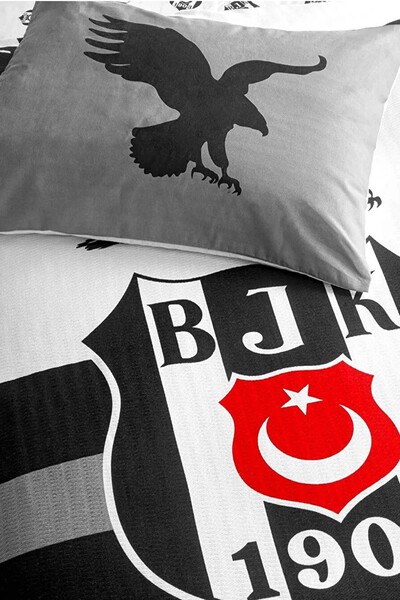 TAÇ - Taç Lisanslı Beşiktaş Siyah Kartal Pamuklu Tek Kişilik Pike Takımı (1)